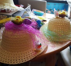 Chaos while making Easter Bonnets at the Clark household.